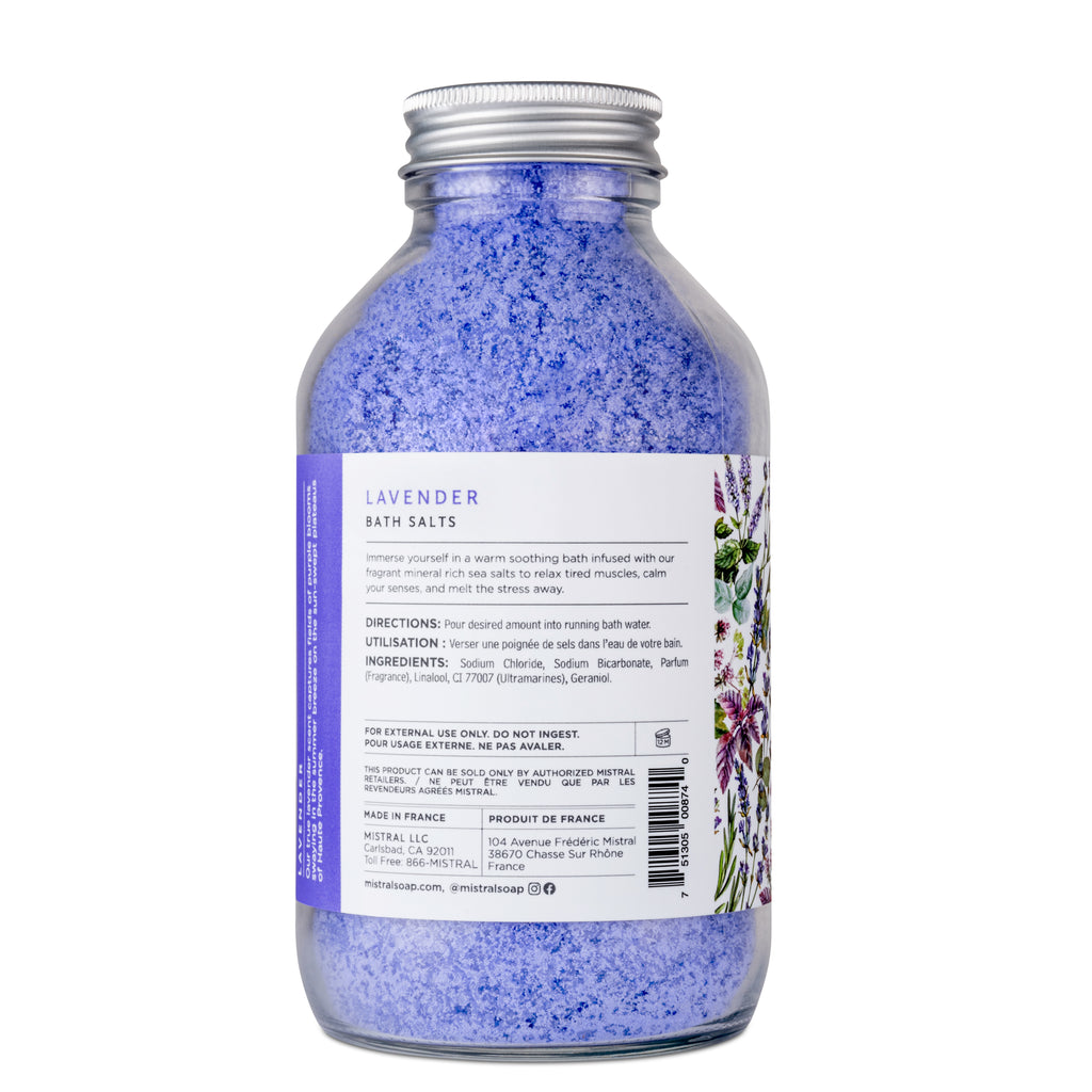 Lavender Heritage Collection Bath Salts Glass Bottle