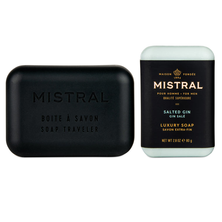 Salted Gin Travel Bar Soap and Travel Case