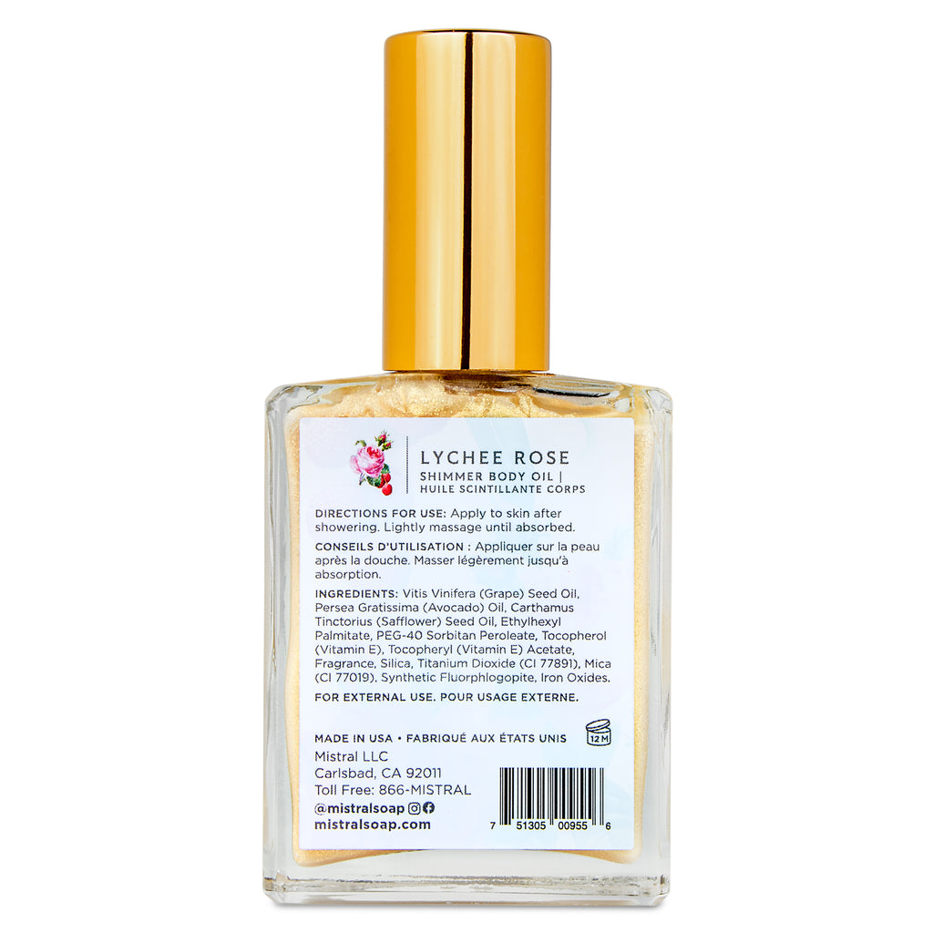 Luxe Shimmer Body Oil Lychee Rose